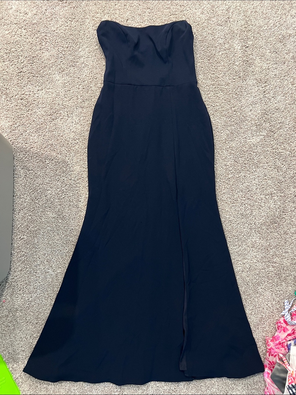 Aqua Strapless Blue Formal Gown